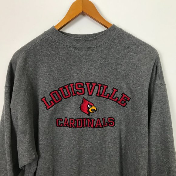 Varsity Other - Louisville Cardinals Men XL Gray & Red Crewneck Pullover